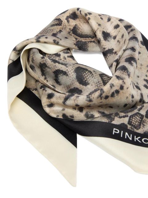 PINKO animal-print scarf - Neutrals