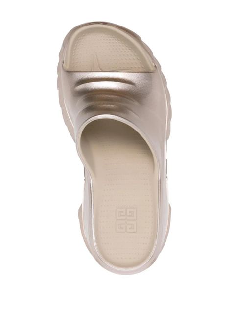 Givenchy Marshmallow 110mm wedge flip flops - Gold