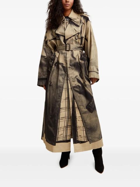 Jean Paul Gaultier Trompe-l'oeil belted trench coat - Neutrals