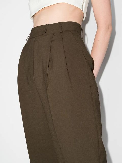 The Frankie Shop Bea high-waisted tapered trousers - Brown