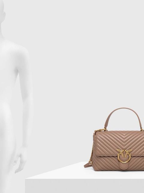 Pinko torebka skórzana kolor brązowy 100042 A0GK