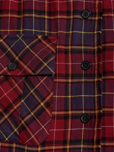 Off-White checked shirt dress - Red