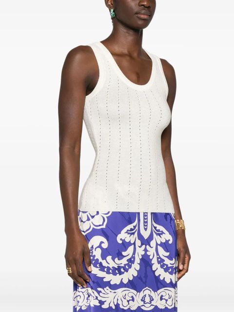 ETRO pointelle-knit top - White