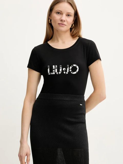 Liu Jo t-shirt damski kolor czarny VA5156.JS360 - zdjęcie produktu nr 1