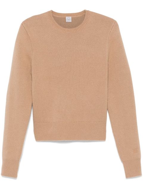TOTEME cropped crew-neck sweater - Brown