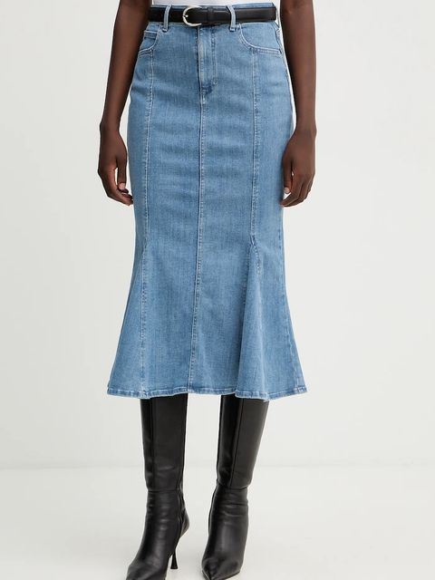 Guess spódnica jeansowa LIA kolor granatowy midi rozkloszowana W5YD0E D4LU0 - zdjęcie produktu nr 1