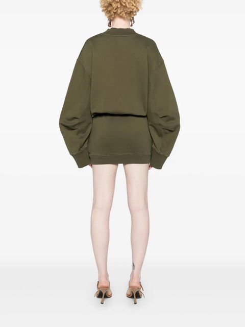 The Attico logo-lettering jersey minidress - Green