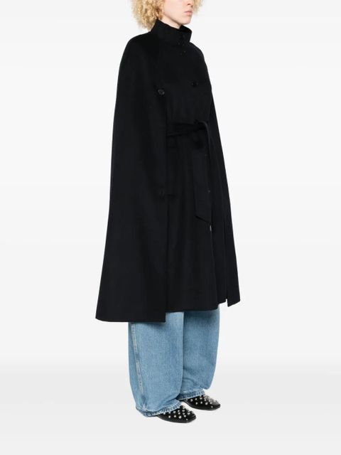 Maje cape wool-blend coat - Blue