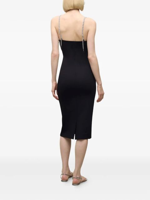 AREA Lily flower-embellished midi dress - Black