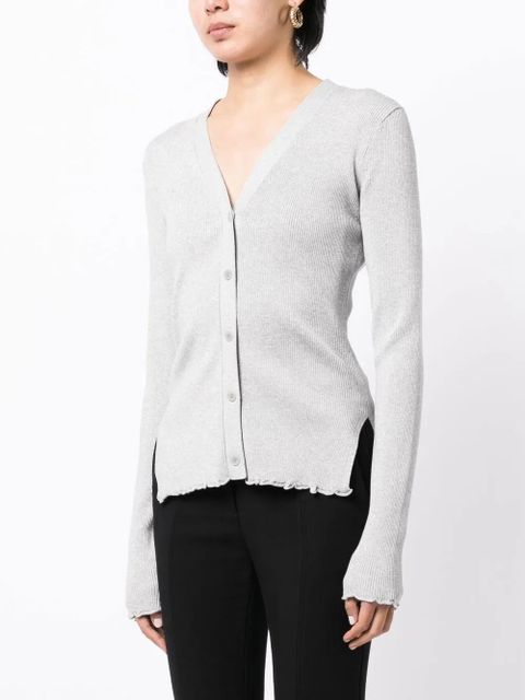 3.1 Phillip Lim Ruffle-Seamed long-sleeve cardigan - Grey
