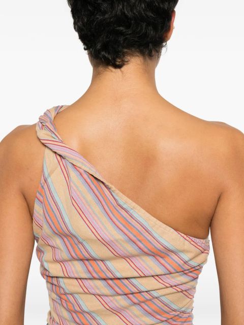Faithfull the Brand Aurora striped one-shoulder blouse - Neutrals