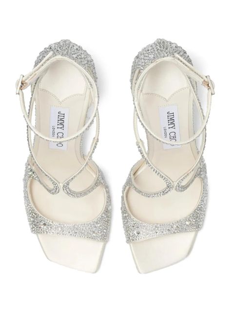 Jimmy Choo Azia crystal-embellished sandals - White