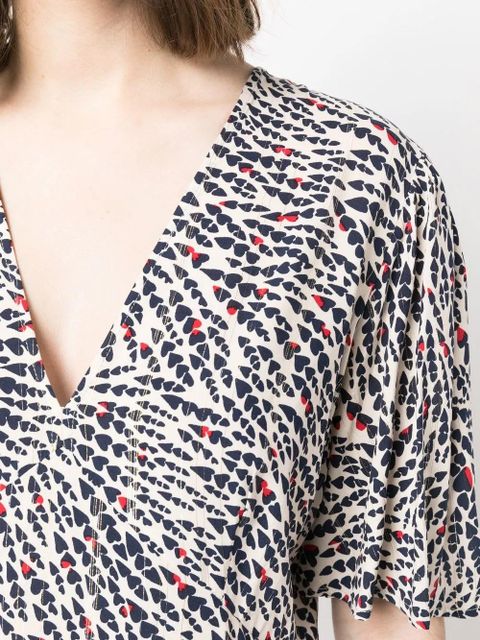 TWINSET graphic-print midi dress - Neutrals