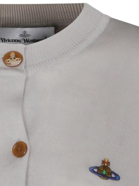 Vivienne Westwood Orb embroidered button cardigan - Grey