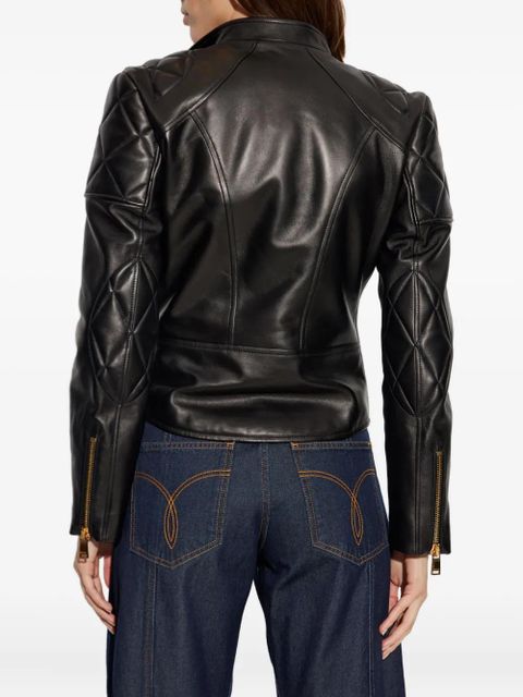 Versace quilted leather jacket - Black