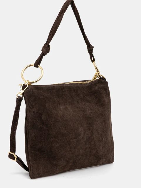 Answear.LAB torebka zamszowa kolor brązowy