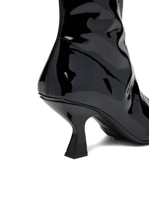 Diesel 75mm Amber logo-plaque ankle boots - Black