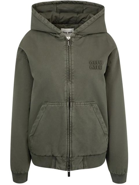 Miu Miu hooded padded jacket - Green - zdjęcie produktu nr 1