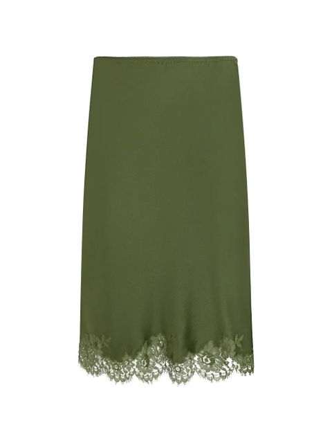 Saint Laurent lace-trimmed midi skirt - Green - zdjęcie produktu nr 1