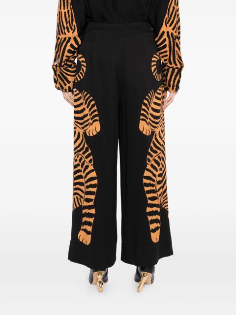 FARM Rio tiger-print trousers - Black