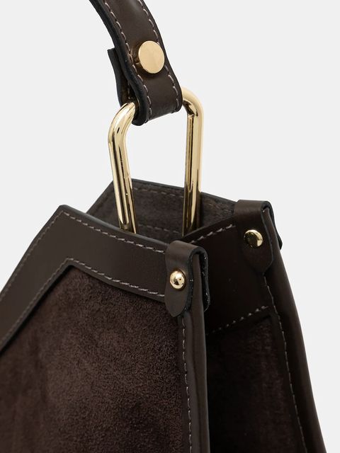 Answear.LAB torebka zamszowa kolor brązowy