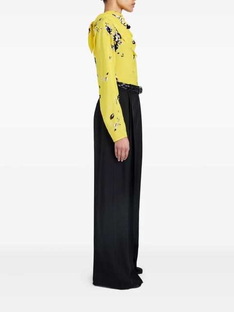 Proenza Schouler floral-print draped-neck blouse - Yellow