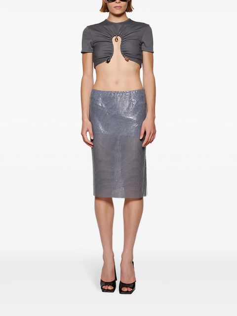 Christopher Esber Viva mesh midi skirt - Grey