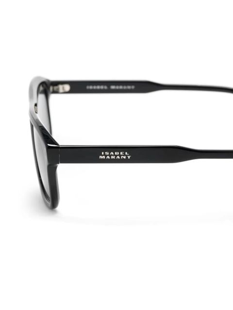 Isabel Marant Eyewear logo-engraved rectangle-frame sunglasses - Black