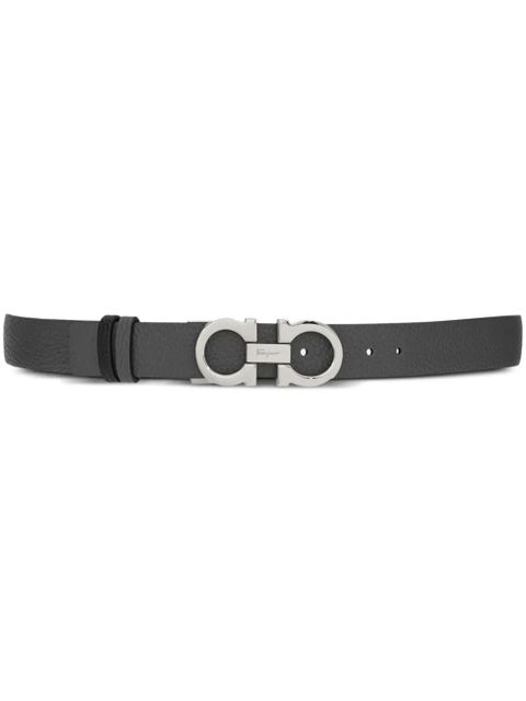 Ferragamo Gancini-buckle leather belt - Grey - zdjęcie produktu nr 1