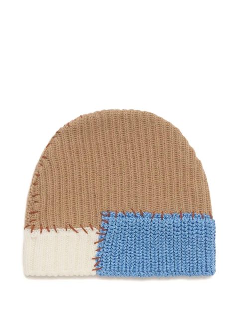 Marni cable-knit colour-block beanie - Neutrals - zdjęcie produktu nr 1
