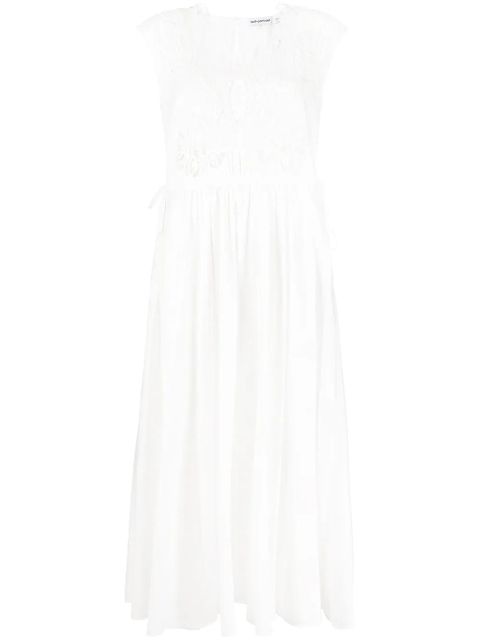 Self-Portrait White Macrame Lace Organic Cotton Dress - zdjęcie produktu nr 1