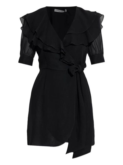 Alessandra Rich frill-detail wrap dress - Black - zdjęcie produktu nr 1