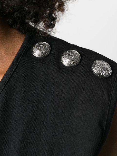 Balmain embellished buttons top - Black