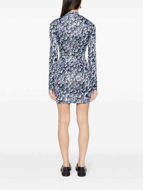 ROTATE BIRGER CHRISTENSEN floral-print ruched minidress - Black