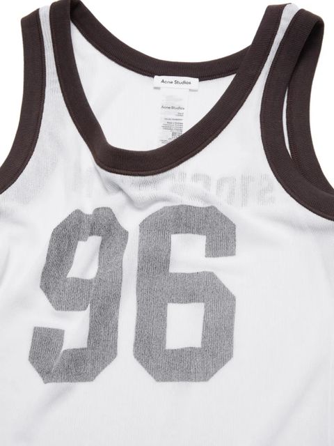 Acne Studios contrast-number tank top - White