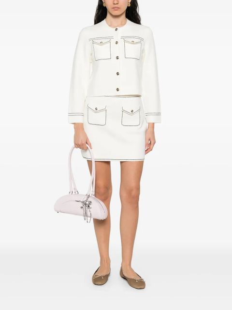 Maje organic cotton-blend straight skirt - Neutrals