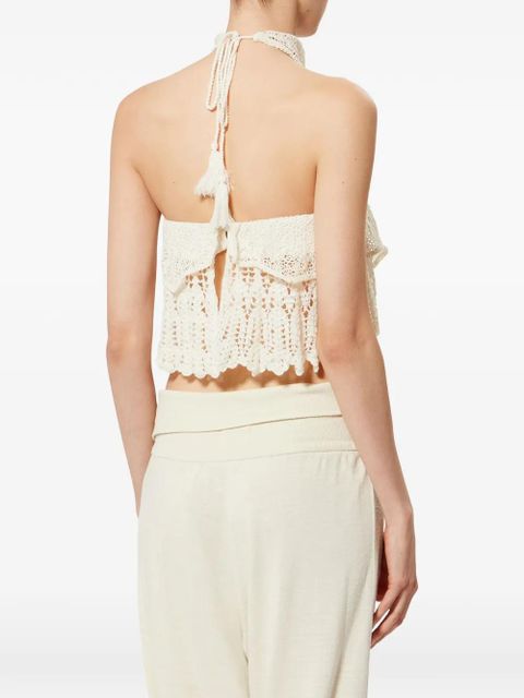 ISABEL MARANT Dunvel backless crochet cotton top - Neutrals