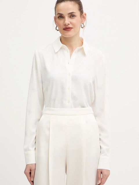 Guess koszula damska kolor beżowy regular z kołnierzykiem klasycznym W5BH80 W2982 - zdjęcie produktu nr 1