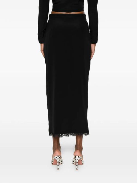 Alessandra Rich lace-trim midi skirt - Black