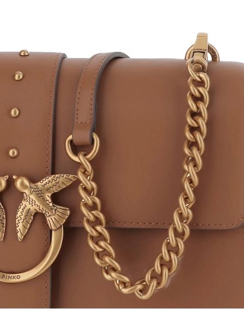 PINKO Love One chain-strap shoulder bag - Brown