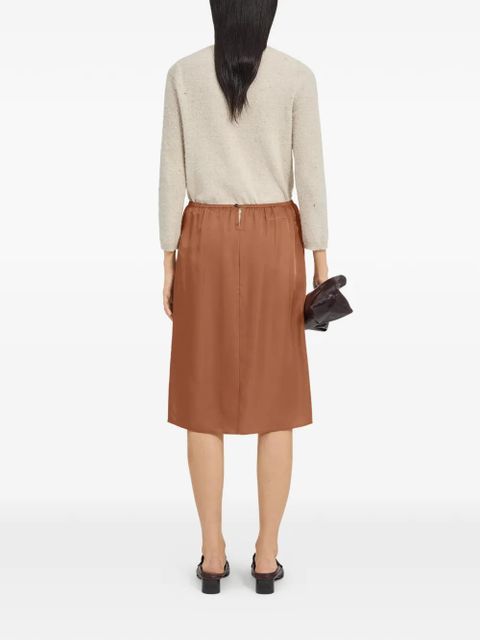 MM6 Maison Margiela elastic-waistband midi skirt - Brown