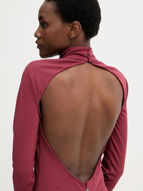 Aniye By sukienka kolor bordowy maxi dopasowana 181296