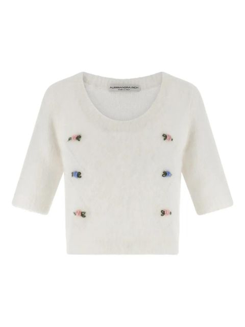 Alessandra Rich embroidered sweater - White - zdjęcie produktu nr 1
