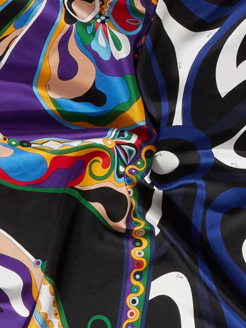 PUCCI large Marmo and Orchidee-print scarf - Black - zdjęcie produktu nr 1