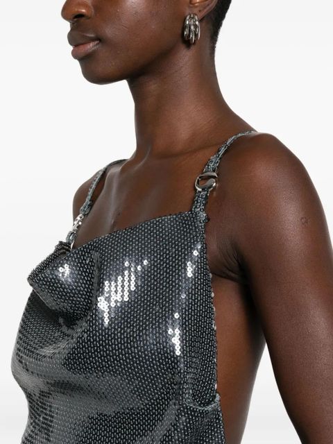 Coperni cowl-neck strap dress - Grey