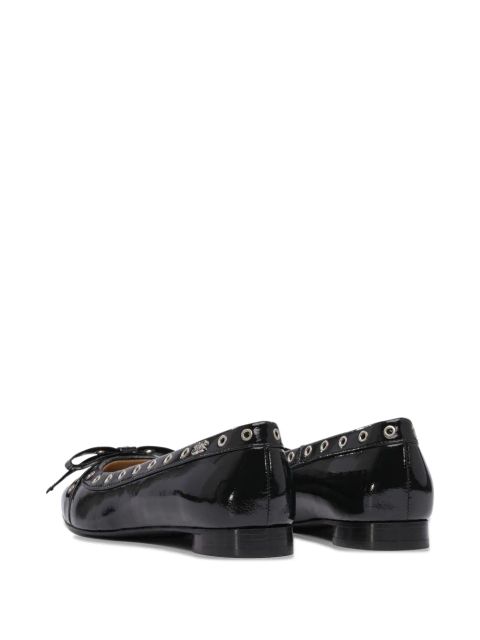 GANNI leather ballerina shoes - Black