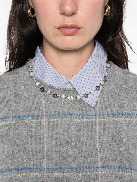 Guest In Residence checked knitted vest - Grey