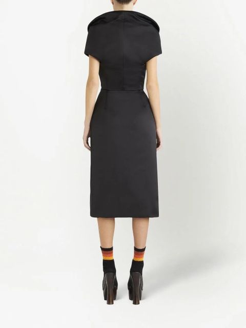 ETRO Pegaso-appliqué V-neck dress - Black
