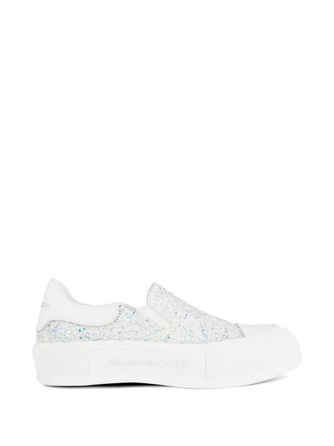 Alexander McQueen glitter slip-on sneakers - White - zdjęcie produktu nr 1