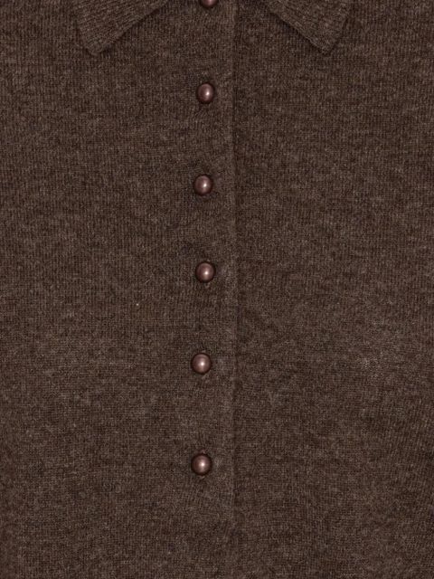 ROTATE BIRGER CHRISTENSEN button-up polo top - Brown